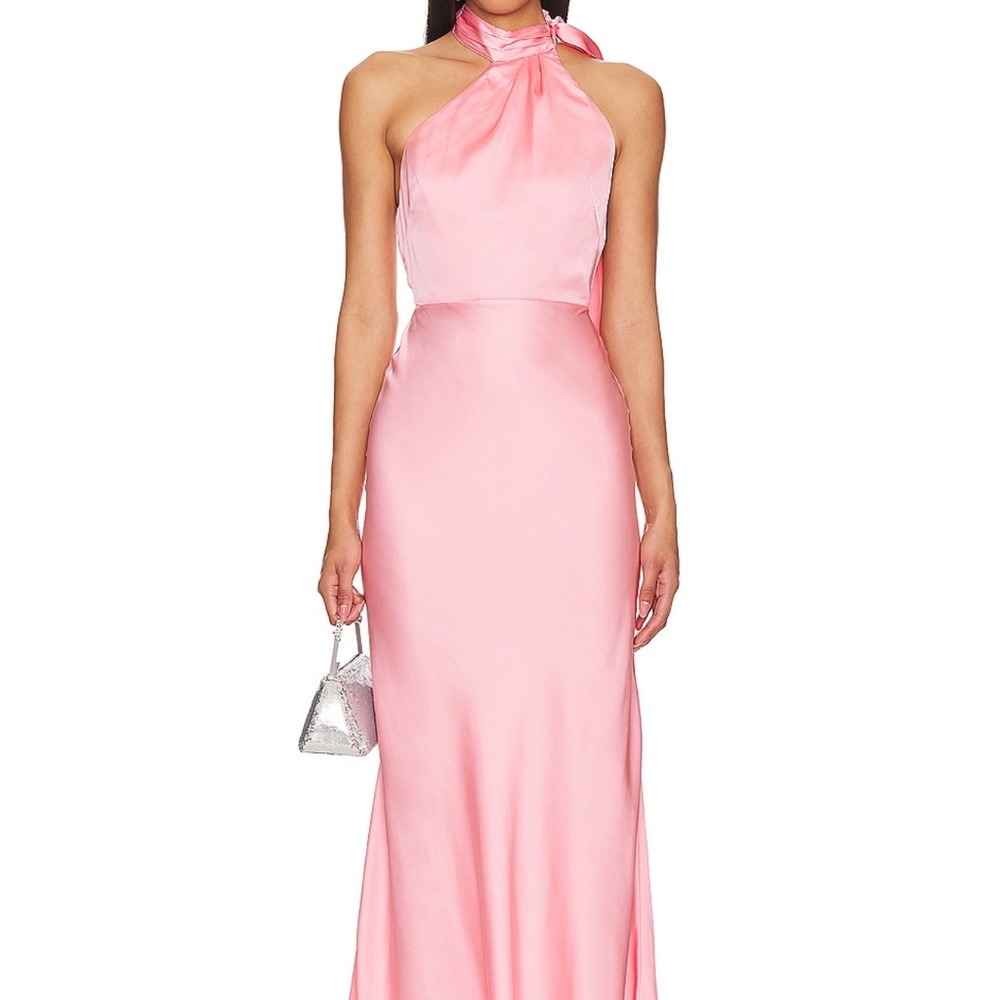 Lovers + Friends Pink Satin Maxi Dress